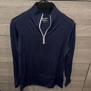 The Tailored Sportsman Navy Zippered Top